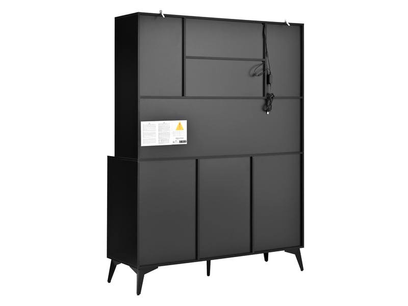  Buffet de cuisine grand format 160x40x120 cm, vaisselier design avec 3 tiroirs centraux et 2 portes latérales mdf  - Conforama R