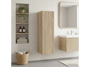 Cabinet salle de bain mural, meuble de rangement chêne sonoma 33x34.5x100 cm shl157