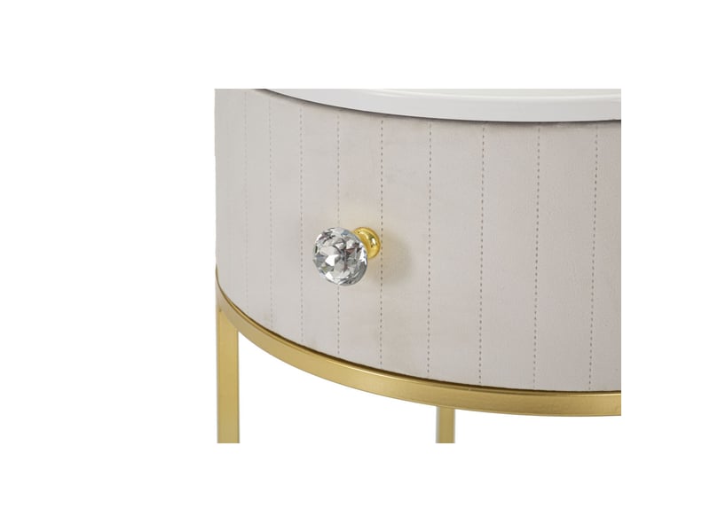  Canapé 2 places oslo en velours crème avec pieds dorés  - Conforama C