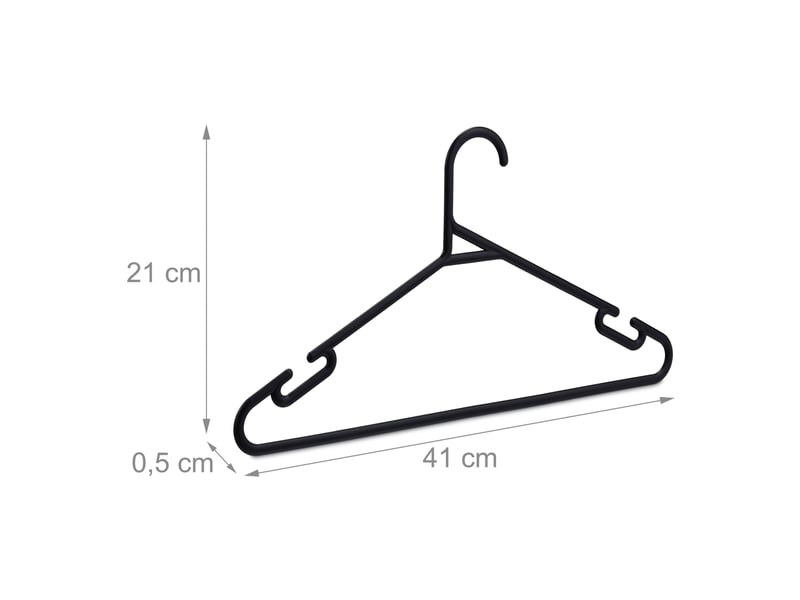  Lot de 24 cintres à pantalon design ergonomique rangement armoire gain de place en plastique noir 13_0010771  - Conforama C