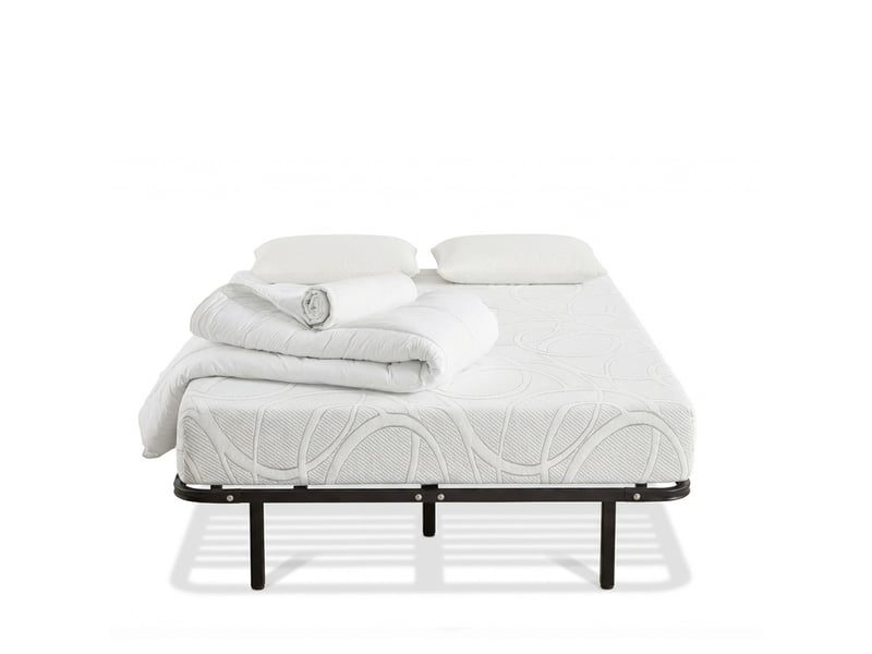  Prêt-à-dormir eupraxie avec cadre à lattes, couette, oreillers et protège-matelas160x200 4BC.SR.SK.K.1620 - Conforama A