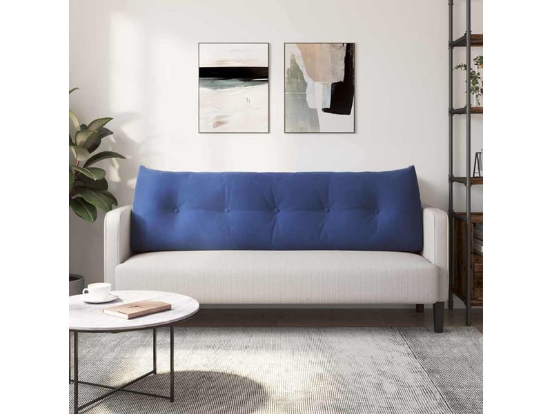  Coussin de dos, coussin de dossier bleu police 160 x 24 x 50 cm velours cf54561  - Conforama D