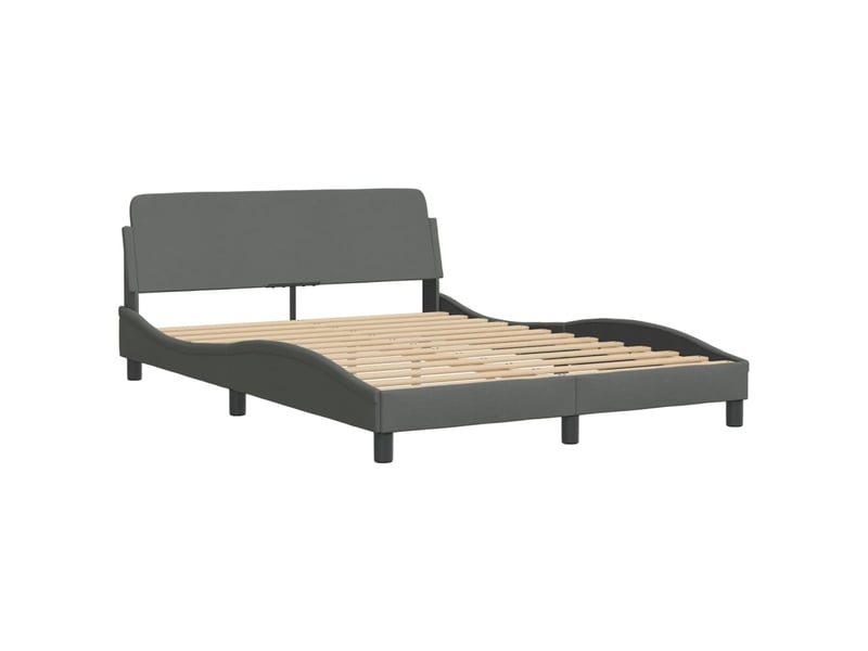  Lit avec matelas hvar gris foncé 120x200 cm tissu  - Conforama D