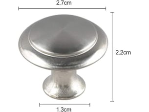 Paquet de 20 poignées rondes en acier inoxydable argentées, poignées pour portes de tiroirs de cuisine