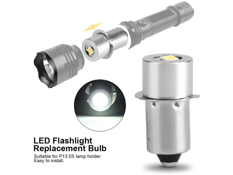  Ampoule de lampe de poche led 1 w p13.5s, 100-110 lm 2700-7000 k (6 v)  - Conforama C