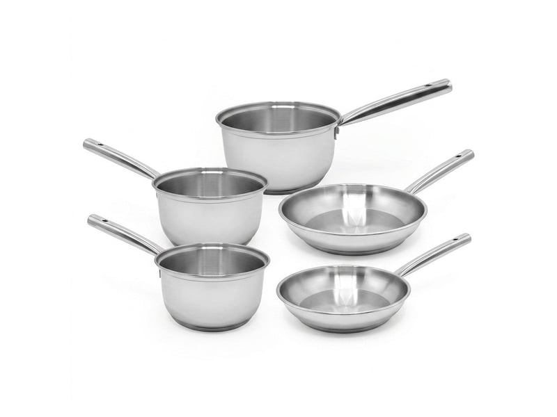  Lot de 3 casseroles en inox 182022 cm et 2 poêles à frire en inox 2028 cm fackelmann rhona 9132550B88 - Conforama A