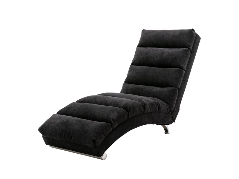 Chaise longue de massage fixe,148x55x84 cm,avec vibration douce,lin,noir  - Conforama A