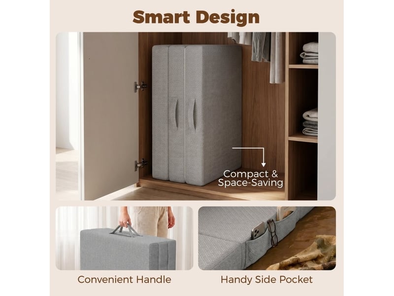  Matelas pliant modenvie 90 x 200 cm 15 cm à mémoire de forme gel gris clair  - Conforama D