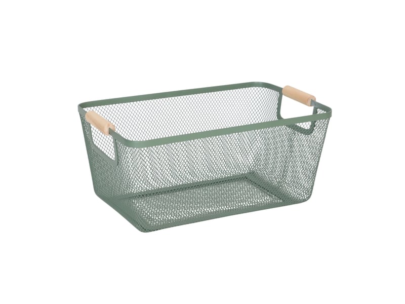  Panier de rangement rectangulaire design moderne 16,5 x 37 x 22,5 cm pratique et décoratif en métal noir 13_0013442  - Conforama A