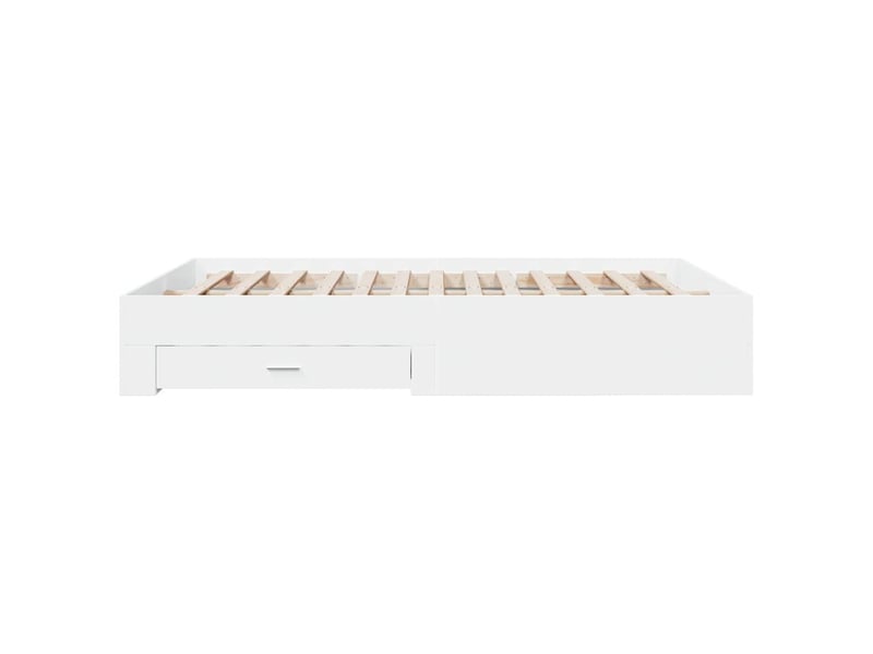 Lit double- lit adulte - cadre de lit avec tiroirs sans matelas blanc 150x200 cm - Conforama D