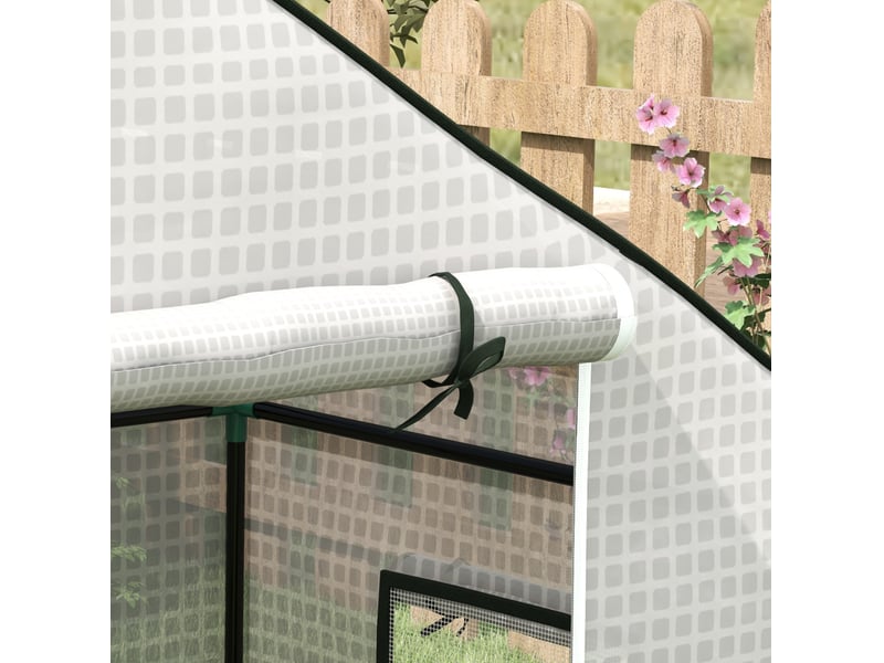 Bâche de remplacement pour serre 140x73x190 cm – blanche – pe renforcé avec porte zippée et fenêtre  - Conforama D