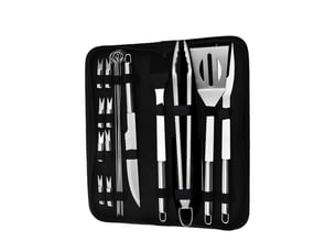 Ensemble ustensiles barbecue en acier inoxydable professionnel 18pcs