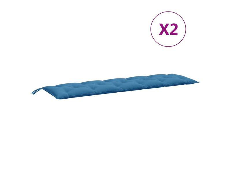 Lot de 2 coussins de banc de jardin, coussins d'assise bleu mélangé tissu cf58648  - Conforama D