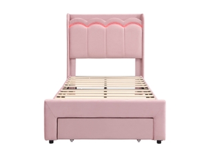Lit avec rangement 90x200 cm <strong></strong> <strong>OMNIGLINT TRADING LTD</strong> coloris rose