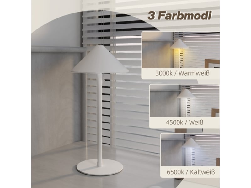  Lot de 2 lampes de table tactiles, métal blanc, 3 couleurs, rechargeables usb-ac, salon et chambre  - Conforama D