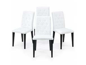Lot de 4 chaises de salle à manger blanches et noires en polyuréthane