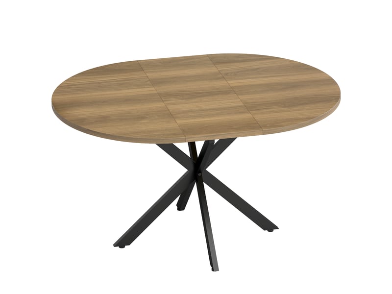 Table à manger extensible ovale pour 4 à 6 personnes, table de cuisine avec rallonge 100-135 cm, effet bois marron - Conforama B