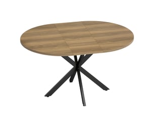 Table à manger extensible ovale pour 4 à 6 personnes, table de cuisine avec rallonge 100-135 cm, effet bois marron