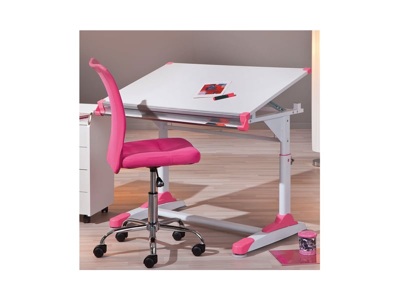  Chaise de bureau enfant en pu rose - child  - Conforama E