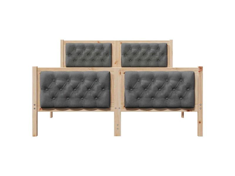  Lit double- lit adulte -  cadre de lit gris foncé 150 x 200 cm pin massif  - Conforama D