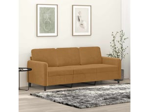 Canapé droit, sofa, canapé à 3 places marron 180 cm velours cf20556