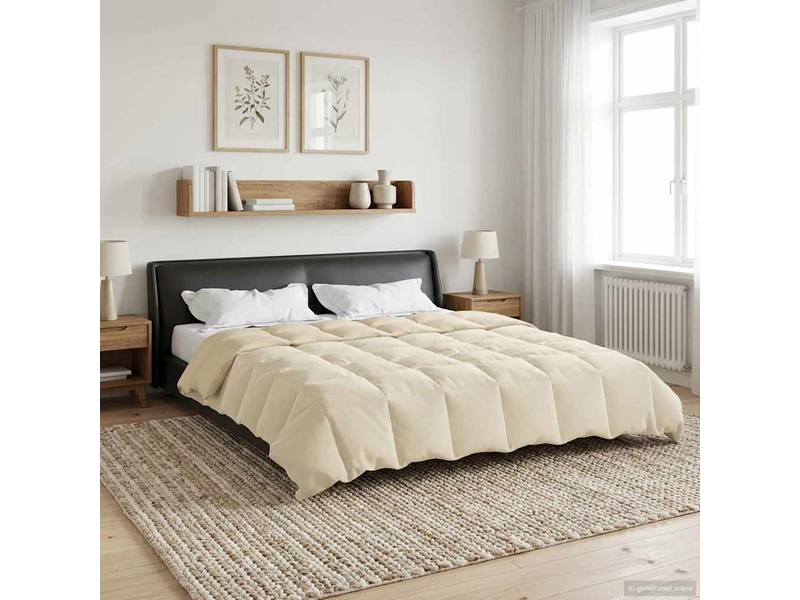  Duvet - couette complet toute l'année 200 x 220 cm 4 saisons crème  - Conforama D