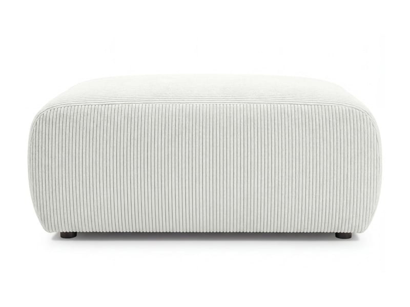  Sacha - pouf en petit velours côtelé blanc 105x57x40  - Conforama A