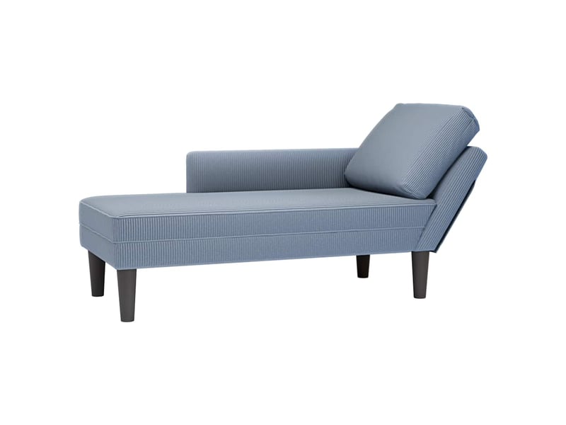  Chaise longue, chaise de salon avec coussin bleu tissu en velours côtelé cf28471  - Conforama B