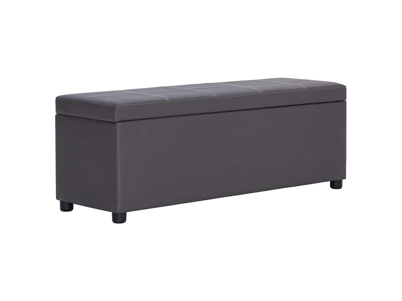  Banc d'entrée, banc d'intérieur avec compartiment de rangement 116 cm gris similicuir  - Conforama B
