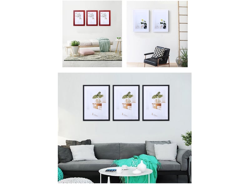  Lot de 3 cadres photo en plastique noir – 20 x 30cm  - Conforama B