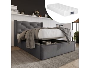 Lit simple 90x200 cm <strong></strong> <strong></strong> coloris gris