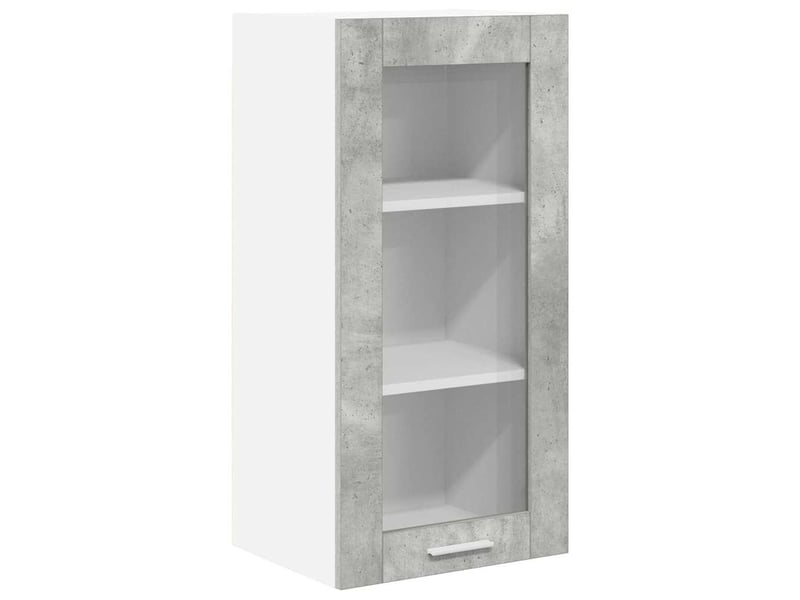  Meuble de rangement cuisine, armoire suspendue gris béton 40x31x80cm bois d'ingénierie  - Conforama A