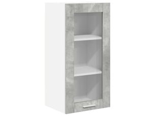 Meuble de rangement cuisine, armoire suspendue gris béton 40x31x80cm bois d'ingénierie