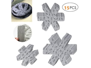 Un ensemble de 15 protège-ustensiles de cuisine en silicone gris à motifs d'étoiles, séparateurs antidérapants, protège-ustensiles et séparateurs