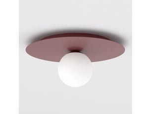 Plafonnier solar bordeaux avec diffuseur en verre opalin