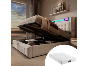 Lit coffre 140x200 cm <strong>HAUSS SPOLE</strong>  <strong></strong> coloris beige