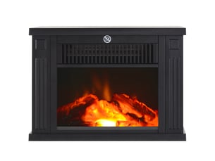 Cheminée électrique poêle noire, style contemporain, thermostat 600 ou 1200 w