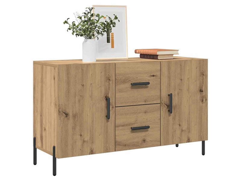  Buffet - bahut - meuble de rangement chêne artisanal 100x36x60 cm bois d'ingénierie  - Conforama C