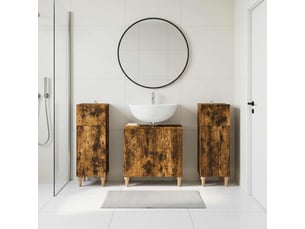 Ensemble de meuble de salle de bain 3 pièces alkmaar chêne fumé cf63297