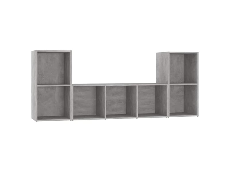  Ensemble de meubles tv 3 pcs gris béton bois d'ingénierie shl44555  - Conforama A