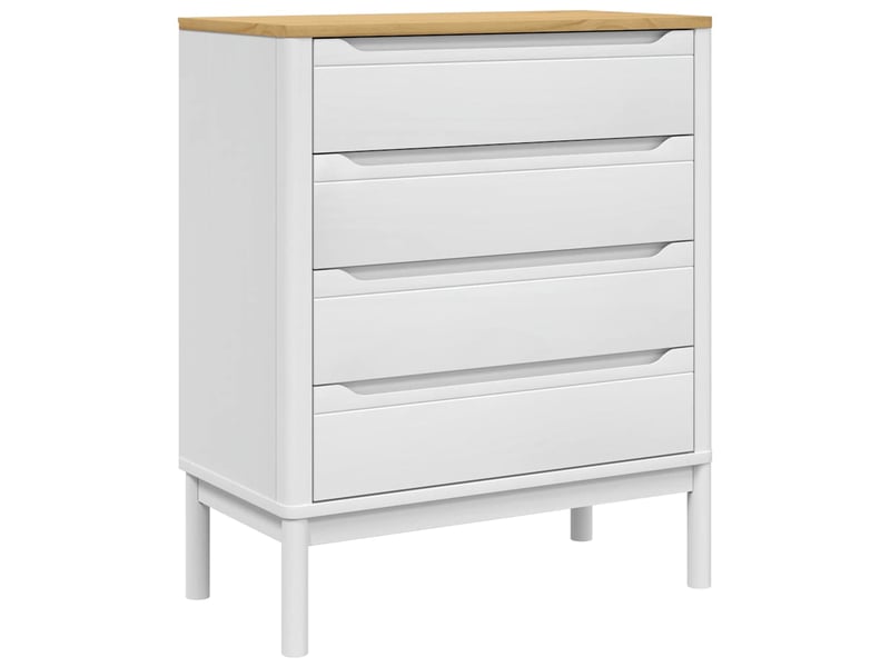  Commode chambre adulte, armoire à tiroirs floro blanc bois de pin massif shl92437  - Conforama A