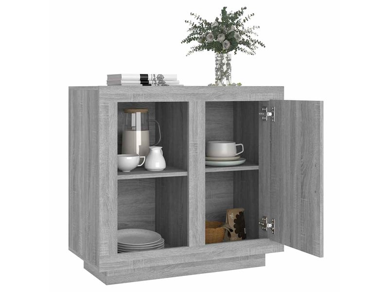  Buffet - bahut - meuble de rangement sonoma gris 80x40x75 cm  - Conforama D