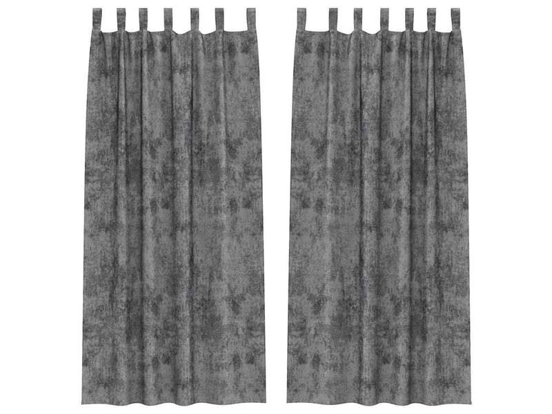  Lot de 2 rideaux en velours, rideaux de fenêtre gris 260 x 140 cm velours cf44210  - Conforama A