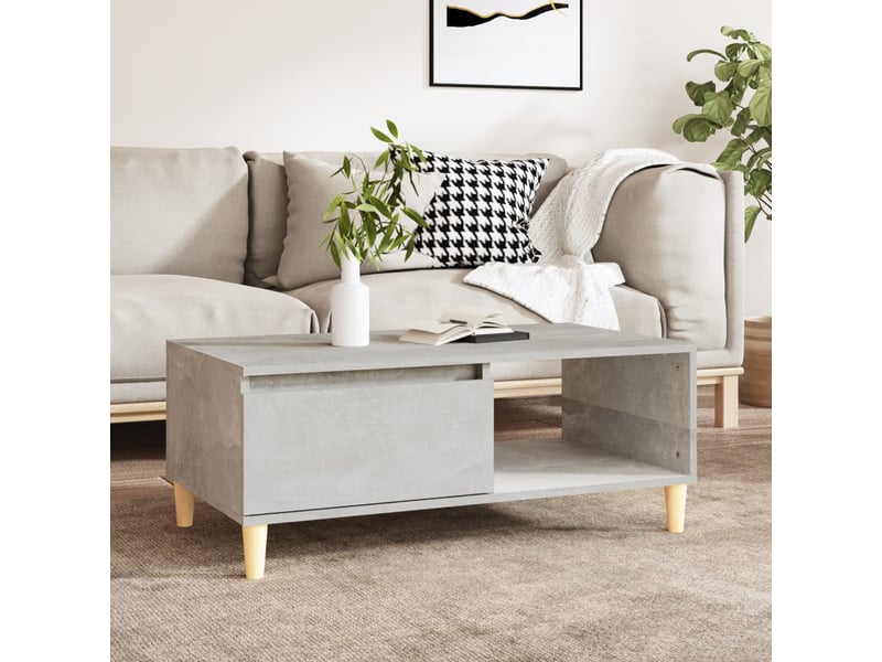 Table basse rectangulaire | table de salon gris béton 90x50x36,5 cm bois d'ingénierie shl6448  - Conforama B