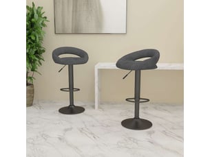 Lot de 2 tabouret de bar, chaise de bar gris foncé velours shl15255