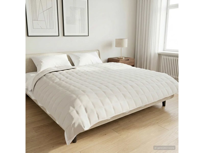  Couverture lestée, couverture pondérée blanc 200x220 cm 13 kg 100% coton 205t shl85225  - Conforama B