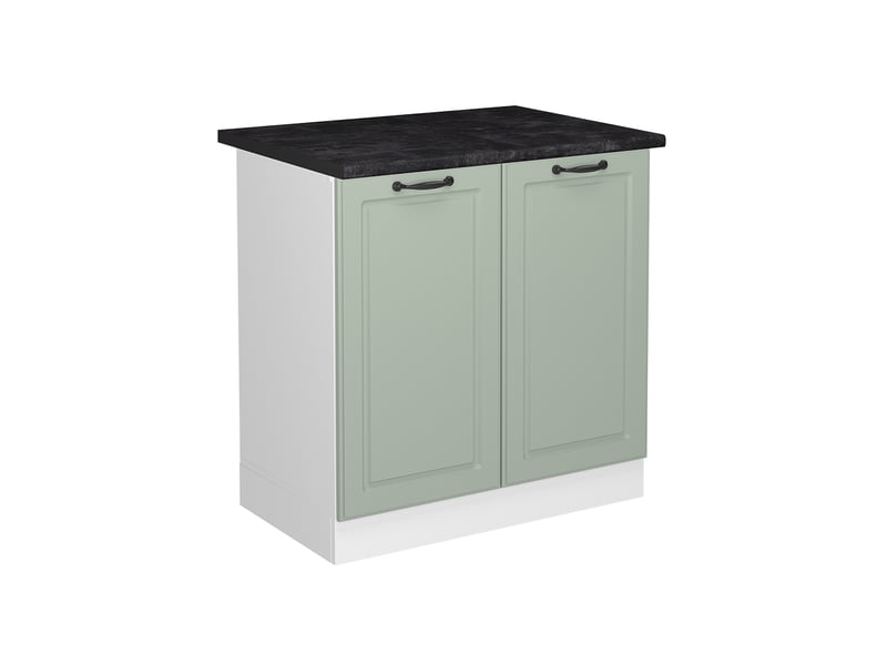 Vicco meuble bas sous-évier, mint campagneblanc, 80cm plan de travail anthracite - Conforama A