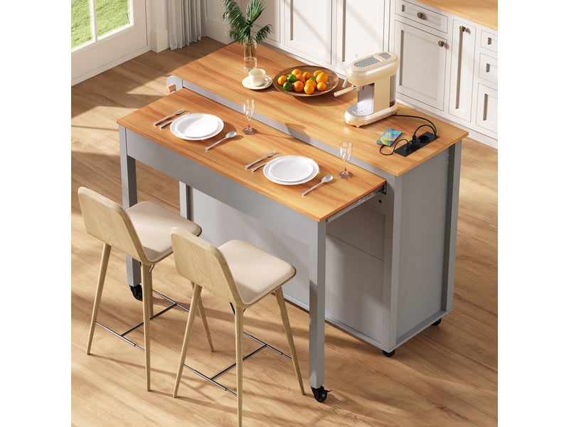  Desserte 3 portes 2 tiroirs coloris gris mdf desserte gris - Conforama E