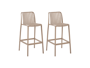 Lot de 2 chaises de bar ariccia matière synthétique marron clair