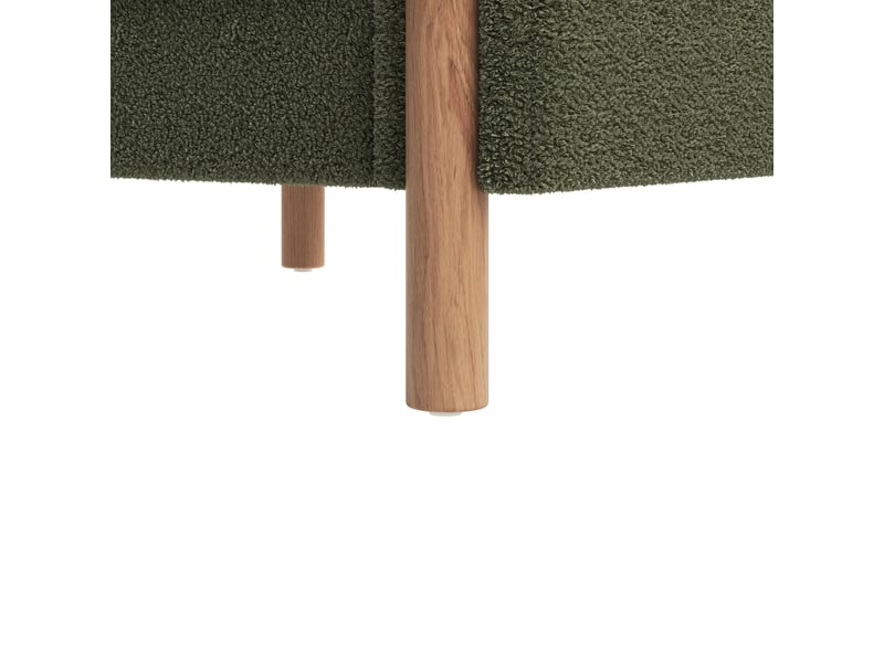  Canapé 1 place en teddy vert avec coussin épais et accoudoirs, 87x83x88,5 cm, pour salon ou chambre  - Conforama W